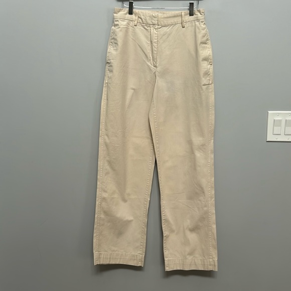 Wilfred Cream/Ivory 100% Cotton Straight Leg Ascendant Pants Size 4 - Picture 4 of 11